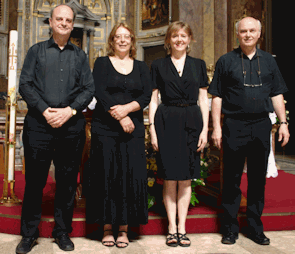 Picture of the quartet after the first mass at San Silvestro.